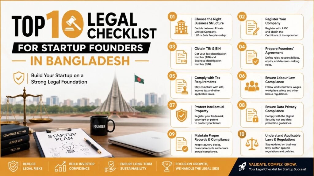 Top 10 Legal Checklist for Startup Founders in Bangladesh